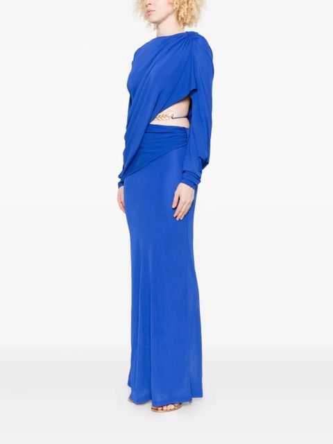 Christopher Esber Encased Nature draped one-shoulder dress - Blue
