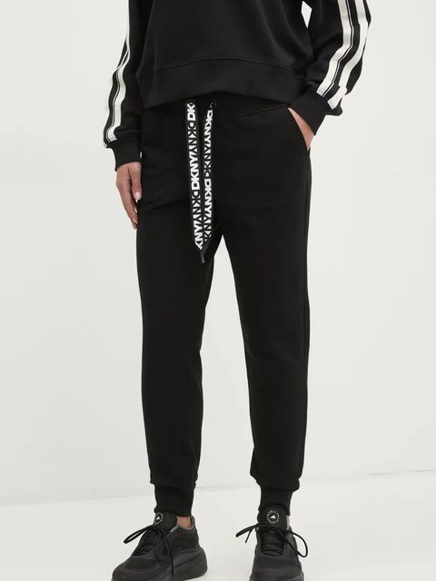 Dkny spodnie dresowe damskie kolor czarny gładkie DP5P3496 - zdjęcie produktu nr 1
