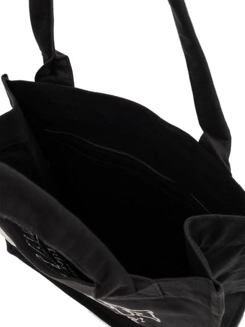 GANNI logo-embroidered tote bag - Black