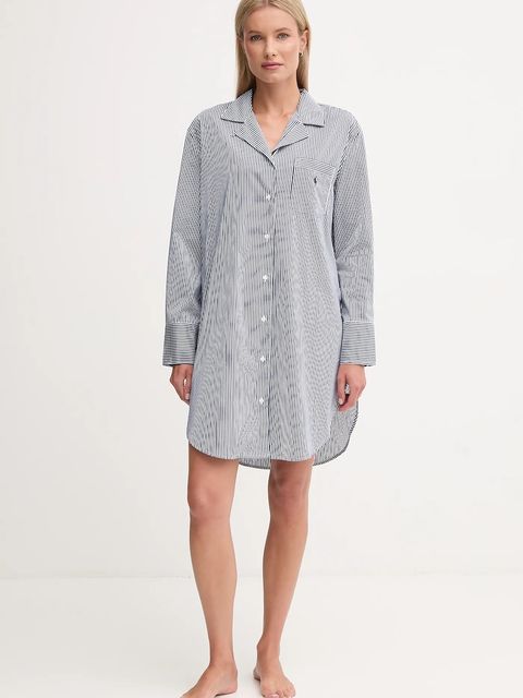 Polo Ralph Lauren koszulka nocna damska kolor niebieski bawełniana 4P0250 - zdjęcie produktu nr 1