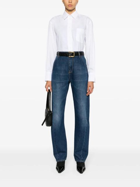 Victoria Beckham logo-embroidered organic cotton shirt - White