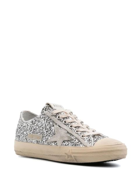 Golden Goose V-Star glittered sneakers - Silver