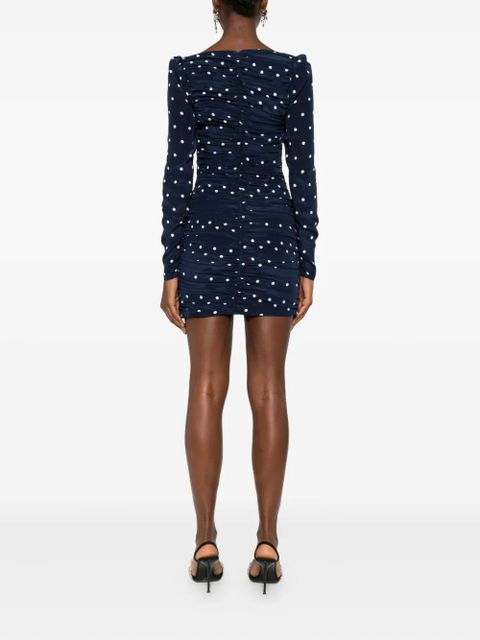 Alessandra Rich polka-dot bow mini dress - Blue