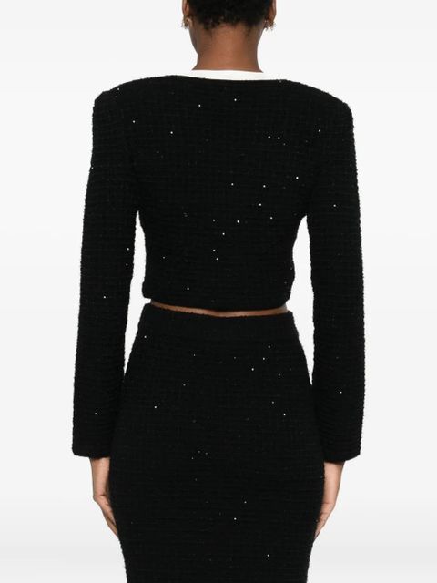 Self-Portrait cropped fited jacket - Black - zdjęcie produktu nr 2