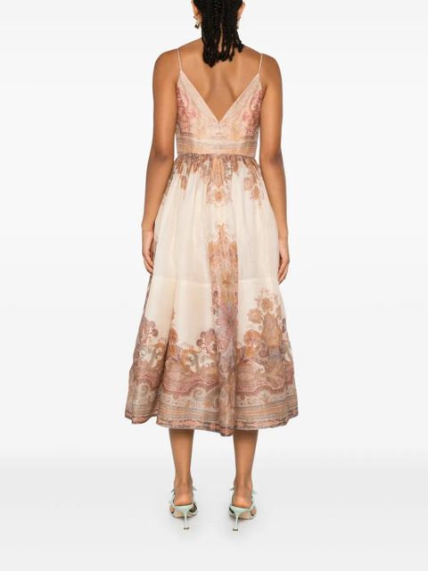 ZIMMERMANN Illustration midi dress - Neutrals