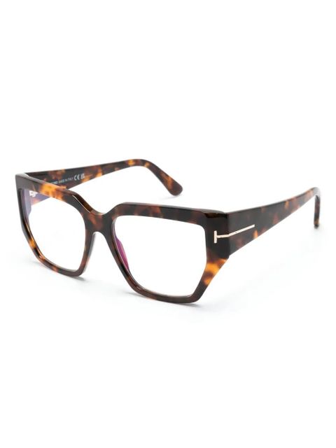 TOM FORD Eyewear geometric-frame glasses - Brown - zdjęcie produktu nr 2