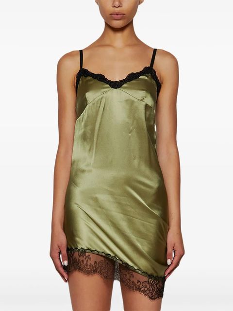 The Attico Asymmetric mini dress - Green