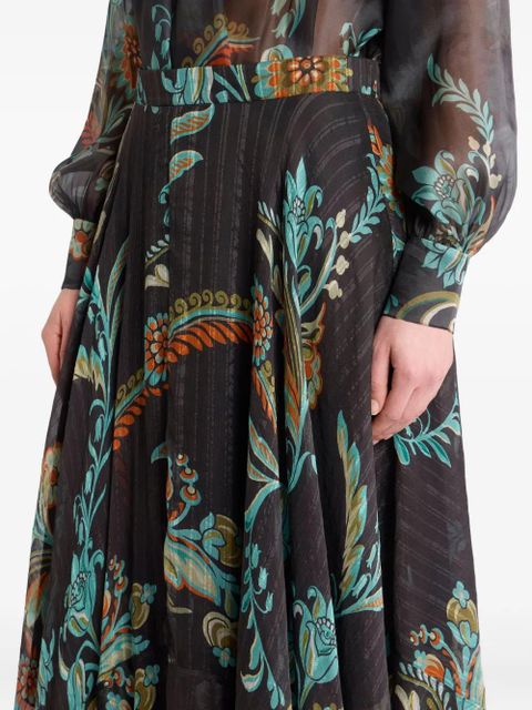 ETRO floral-print maxi skirt - Black
