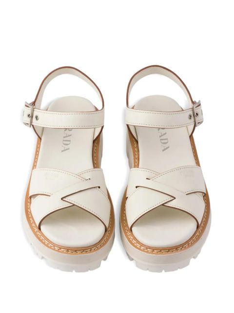 Prada leather sandals - Neutrals