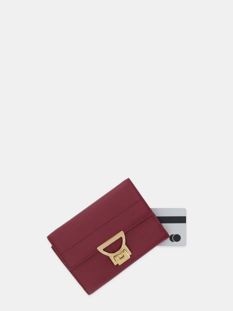 Coccinelle portfel skórzany damski kolor bordowy E2.MD5.11.D6.01