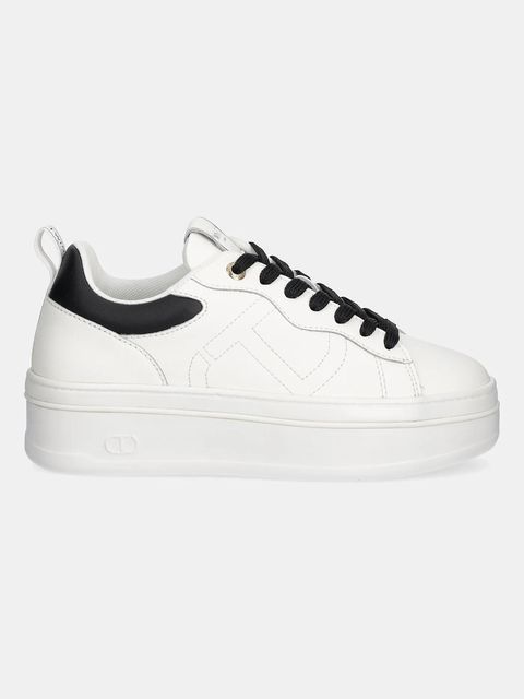 Twinset sneakersy skórzane damskie kolor biały 252TCP024 - zdjęcie produktu nr 2