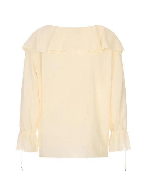 Chloé ruffled lace-trim blouse - Neutrals - zdjęcie produktu nr 2