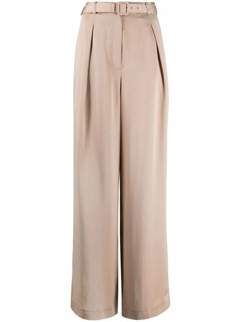 Self-Portrait belted wide-leg trousers - Neutrals - zdjęcie produktu nr 1