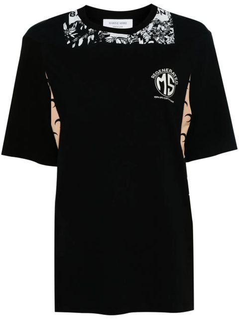 Marine Serre logo-print cotton T-shirt - Black - zdjęcie produktu nr 1
