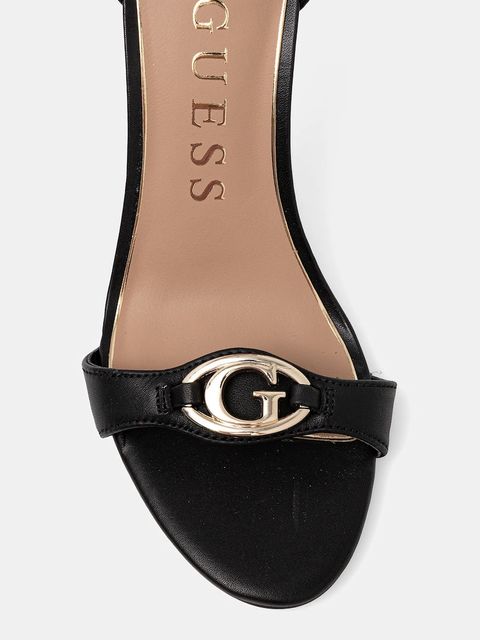 Guess sandały skórzane KABRINA kolor czarny FLTKAB LEA03