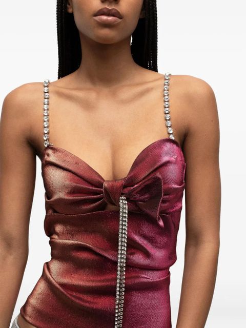 AREA crystal-embellished bow top - Pink - zdjęcie produktu nr 2