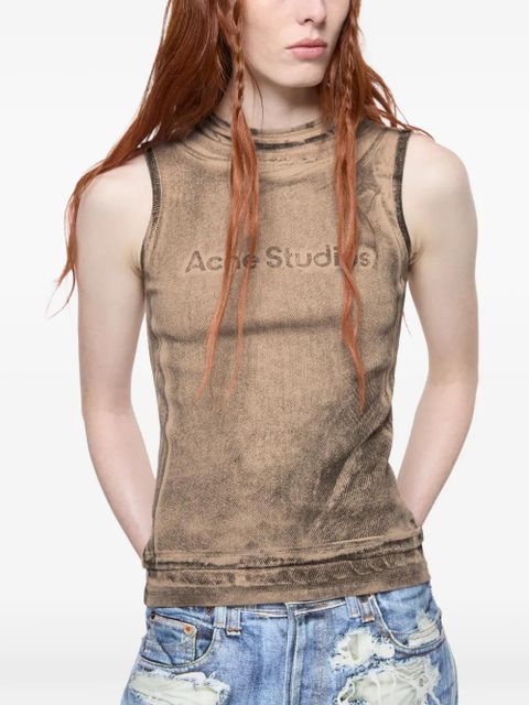 Acne Studios logo-print sleeveless top - Neutrals