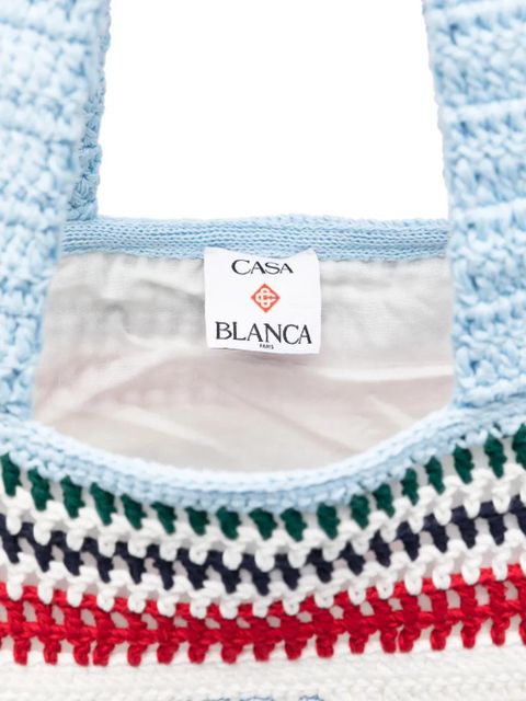 Casablanca large crochet tote bag - White