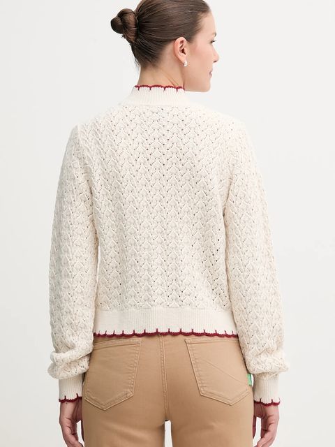 Pepe Jeans sweter damski kolor beżowy z półgolfem PL7000016 - zdjęcie produktu nr 2