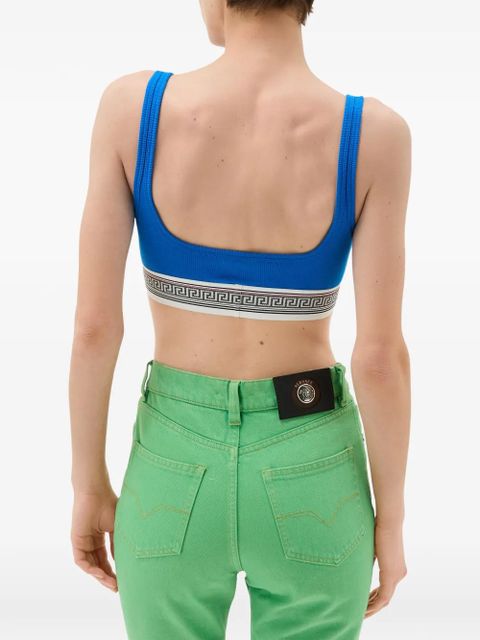 Versace ribbed cotton-jersey bralette - Blue