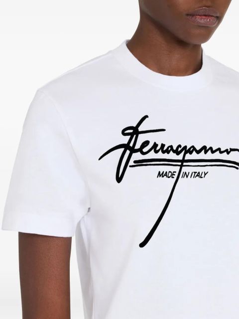 Ferragamo signature-detail T-shirt - White