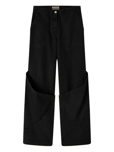 The Attico panelled wide-leg trousers - Black - zdjęcie produktu nr 1