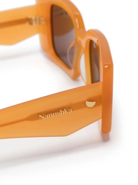 Nanushka Carmel rectangle-frame sunglasses - Orange