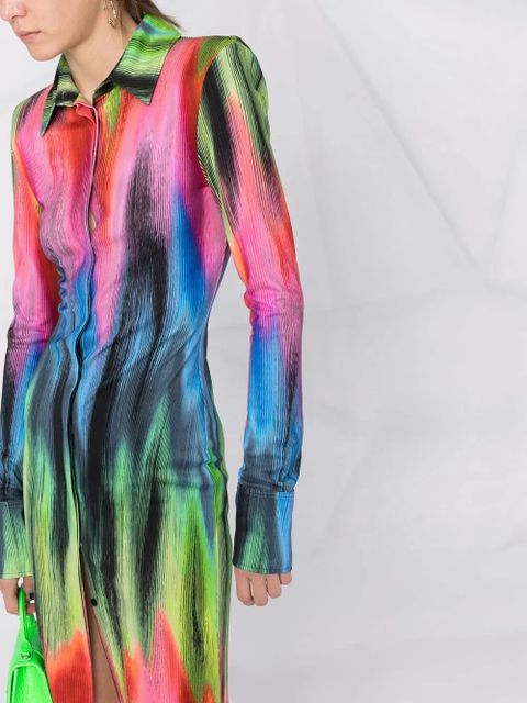 The Attico graphic-print shirtdress - Green