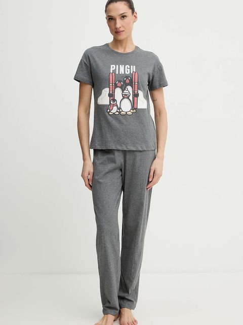 women'secret piżama bawełniana damska kolor szary bawełniana 3132246 - zdjęcie produktu nr 1