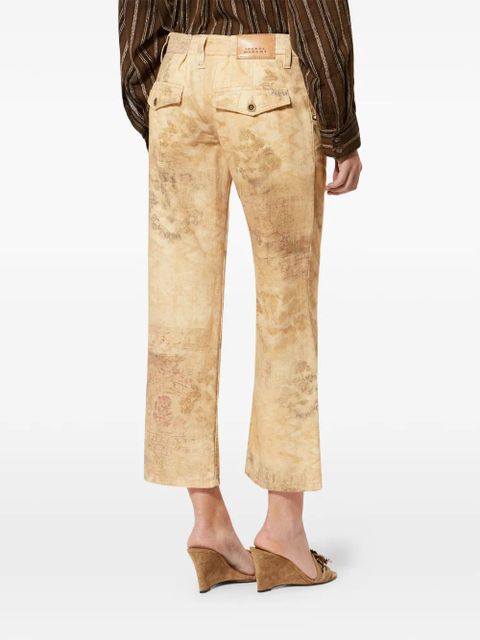 ISABEL MARANT Camila abstract-pattern trousers - Neutrals