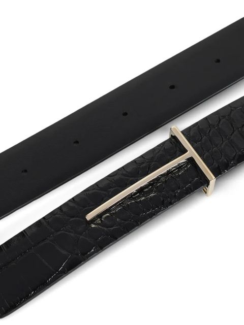 TOM FORD crocodile-effect metal belt - Black - zdjęcie produktu nr 2