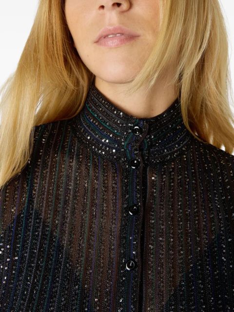 Missoni sequin-embellishment high-neck maxi dress - Blue