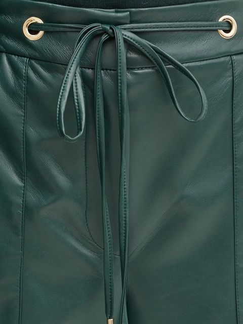 Simona Corsellini spodnie damskie kolor zielony szerokie high waist A24CPPA006