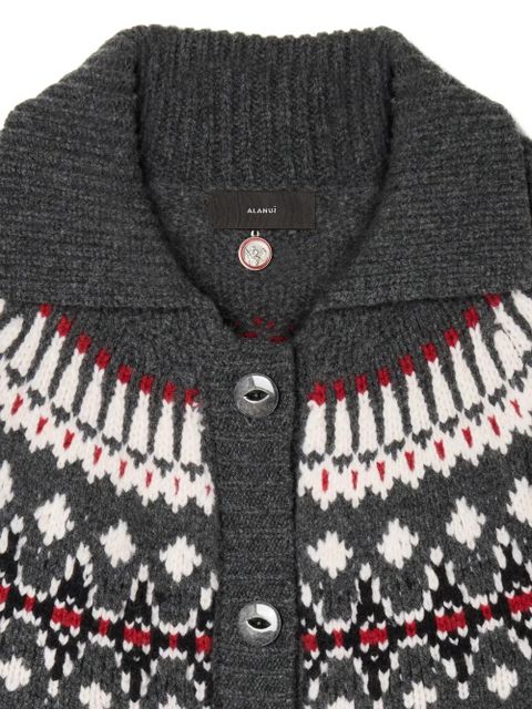 Alanui Sweet Winter fair-isle cardigan - Grey