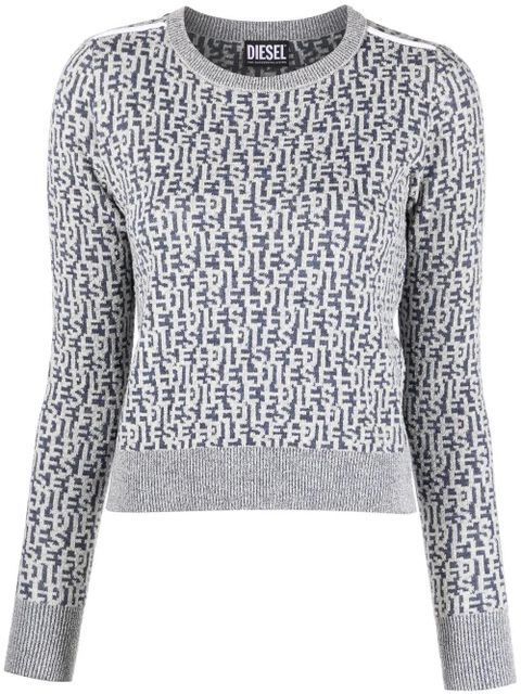 Diesel logo-jacquard knitted jumper - Black - zdjęcie produktu nr 1