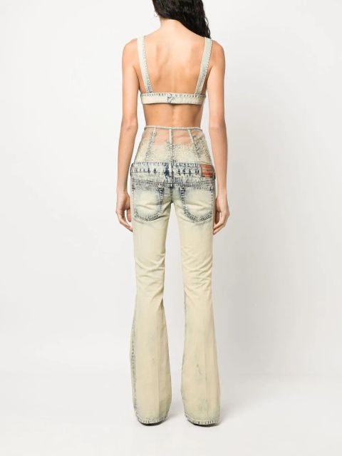 Diesel lace-high-waist flared jeans - Neutrals