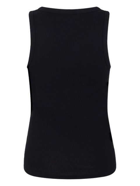 Rabanne asymmetric gathered-detail tank top - Black
