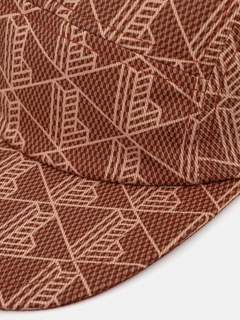 Lacoste czapka z daszkiem bawełniana kolor brązowy wzorzysta RK0763 - zdjęcie produktu nr 2