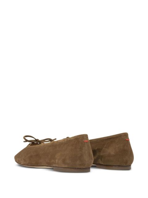 Aeyde Delfina suede bow ballet flats - Brown