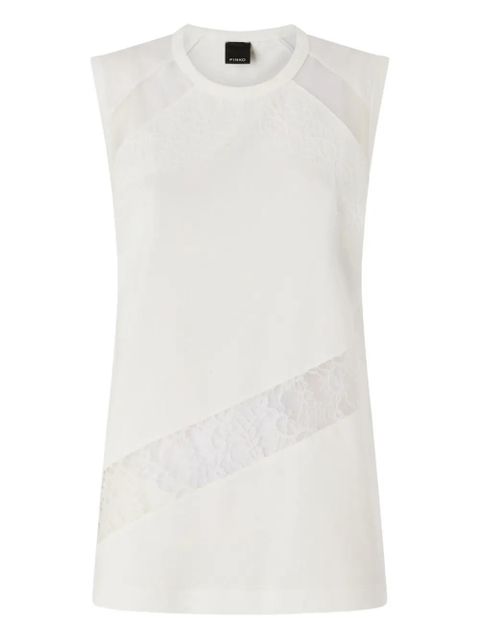 PINKO lace-panelled top - White