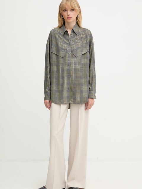 BOSS spodnie z wełną damskie kolor biały proste high waist 50548280