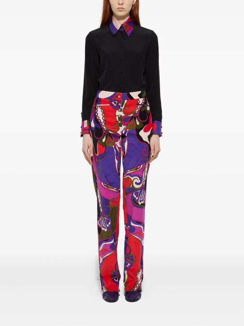 PUCCI orchid-print straight velvet trousers - Purple - zdjęcie produktu nr 2