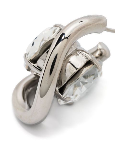 Marni Twisted rhinestone-embellished hoop earrings - Silver