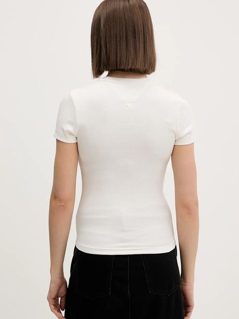 Tommy Jeans t-shirt damski kolor beżowy DW0DW22079 - zdjęcie produktu nr 2