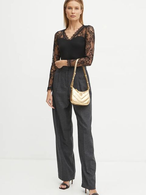 Morgan bluzka TLAMI damska kolor czarny gładka TLAMI