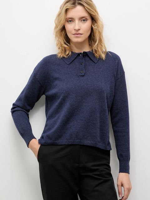 Answear.LAB sweter z kaszmirem kolor granatowy