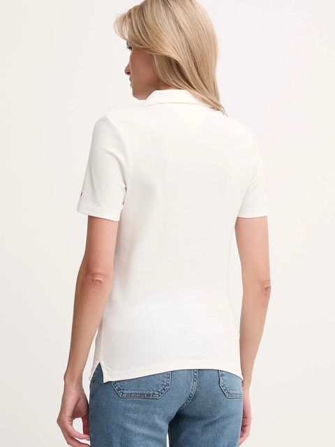 Tommy Hilfiger polo damski kolor beżowy WW0WW47312