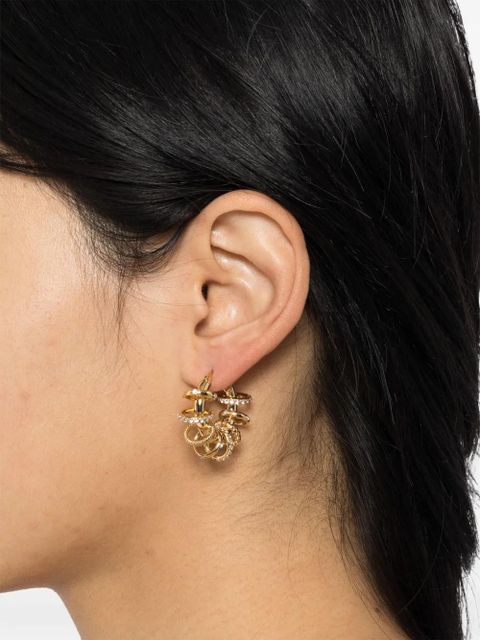 Amina Muaddi multiring hoop small earrings - Gold
