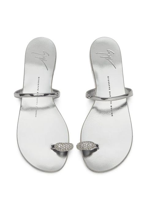 Giuseppe Zanotti embellished thong sandals - Silver