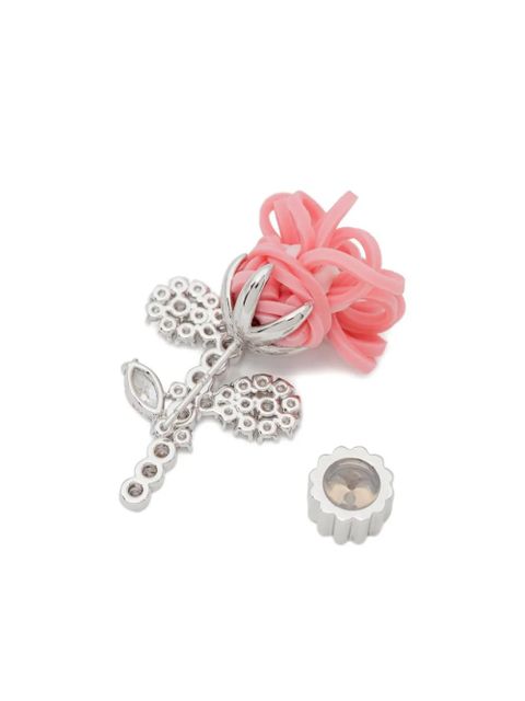 SHUSHU/TONG rubber-band-flower earring - Silver